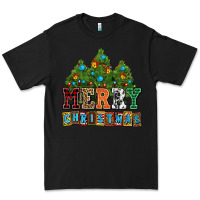Black merry christmas with christmas trees Premium Tee - AdoDesignShop