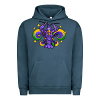 Pigment Midnight Navy mardi gras crawfish 2 Urban Hoodie - FaDigitalArtStudio