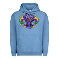 Pigment Pebble Blue mardi gras crawfish 2 Urban Hoodie - FaDigitalArtStudio