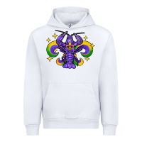 White mardi gras crawfish 2 Urban Hoodie - FaDigitalArtStudio