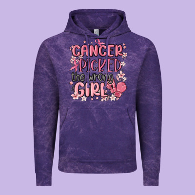 Cancer Picked The Wrong Girl Malia Vintage Hoodie Designed By Maliassmallbusiness