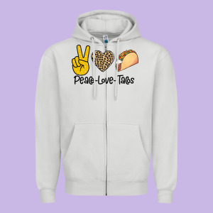 Peare Love Tacos Zipper Hoodie Designed By Bettercallsaul