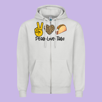 Peare Love Tacos Zipper Hoodie Designed By Bettercallsaul