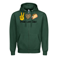Sports Green Peare Love Tacos Zipper Hoodie - Bettercallsaul