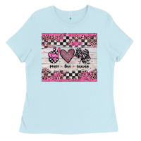 Baby Blue peace love racing Ladies Tee - JahusDesignShop