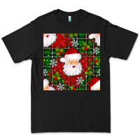 Black Christmas Santa Claus Seamless Pattern Premium Tee - BundleAndBundleShop
