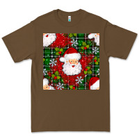 Cacao Christmas Santa Claus Seamless Pattern Premium Tee - BundleAndBundleShop