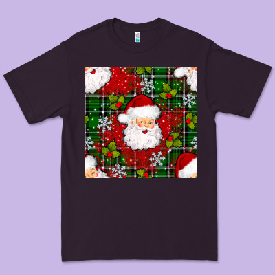 Christmas Santa Claus Seamless Pattern Premium Tee Designed By Bundleandbundleshop