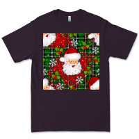 Plum Christmas Santa Claus Seamless Pattern Premium Tee - BundleAndBundleShop