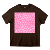 Chocolate Brown valentines day heart seamless pattern Heavy Core Tee - BundleAndBundleShop