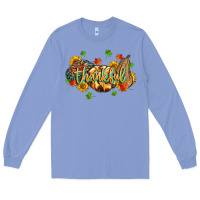 Colony Blue thankful pumpkins Long Sleeve Tee - MaliasSmallBusiness