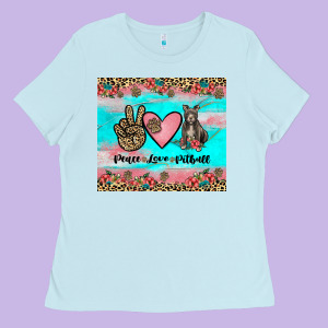 Peace Love Pitbull Ladies Tee Designed By Jahusdesignshop