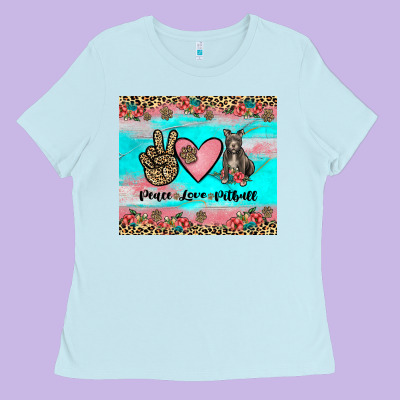 Peace Love Pitbull Ladies Tee Designed By Jahusdesignshop