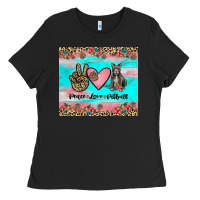 Black peace love pitbull Ladies Tee - JahusDesignShop