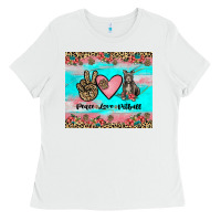 White peace love pitbull Ladies Tee - JahusDesignShop
