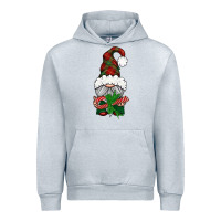 Heather Grey Christmas Gnome With Candy Urban Hoodie - BundleAndBundleShop