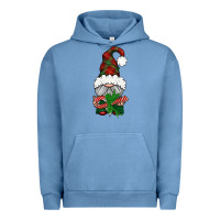 Pigment Pebble Blue Christmas Gnome With Candy Urban Hoodie - BundleAndBundleShop