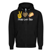 Black Peace Love Tacos Zipper Hoodie - Bettercallsaul