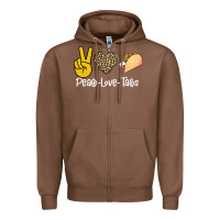 Chestnut Peace Love Tacos Zipper Hoodie - Bettercallsaul