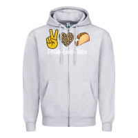 Heather Grey Peace Love Tacos Zipper Hoodie - Bettercallsaul