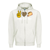 Oatmeal Heather Peace Love Tacos Zipper Hoodie - Bettercallsaul