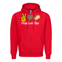 Red Peace Love Tacos Zipper Hoodie - Bettercallsaul