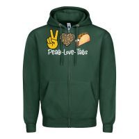 Sports Green Peace Love Tacos Zipper Hoodie - Bettercallsaul
