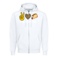 White Peace Love Tacos Zipper Hoodie - Bettercallsaul