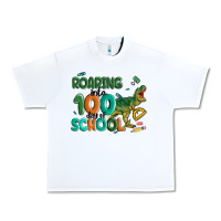 White roaring into 100 day of school Urban Heavy Tee - MaliasSmallBusiness