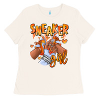 Bone orange galaxy sneaker girl afro woman Ladies Tee - RanaPortraitStore