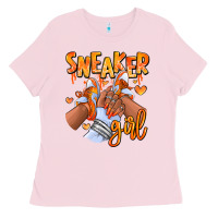 Orange Galaxy Sneaker Girl Afro Woman Ladies Tee | Teevron