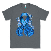 Charcoal Heather Blue ribbon with boxing gloves Classic Tee - NancyCooperArtShop