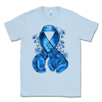Dusty Blue Blue ribbon with boxing gloves Classic Tee - NancyCooperArtShop