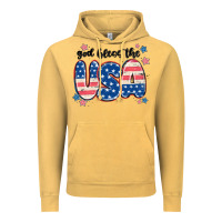 Vintage Mustard god bless america Vintage Hoodie - MaliasSmallBusiness
