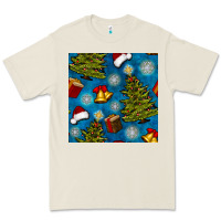 Bone christmas trees and bells seamless pattern Premium Tee - BundleAndBundleShop