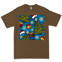 Cacao christmas trees and bells seamless pattern Premium Tee - BundleAndBundleShop