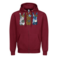 Burgundy Easter Bunnies Zipper Hoodie - Bettercallsaul