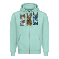 Seafoam Easter Bunnies Zipper Hoodie - Bettercallsaul