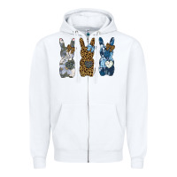 White Easter Bunnies Zipper Hoodie - Bettercallsaul