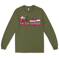 Army Green tis the season pink christmas Long Sleeve Tee - MaliasSmallBusiness