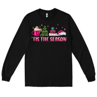 Black tis the season pink christmas Long Sleeve Tee - MaliasSmallBusiness