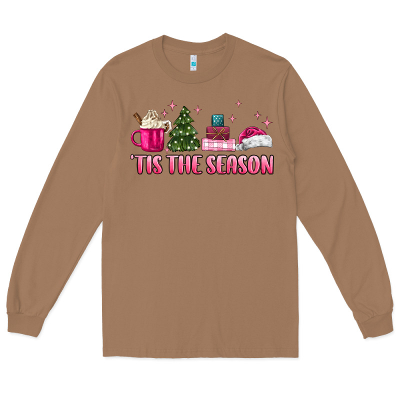 Tis The Season Pink Christmas Long Sleeve Tee by MaliasSmallBusiness | Teevron