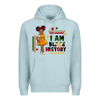 Blue Mist i am black history black girl peekaboo juneteenth Premium Hoodie - CowGirlArtShop