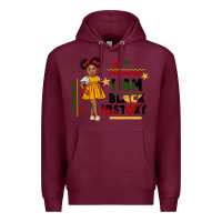 Burgundy i am black history black girl peekaboo juneteenth Premium Hoodie - CowGirlArtShop