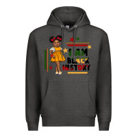 Charcoal Heather i am black history black girl peekaboo juneteenth Premium Hoodie - CowGirlArtShop