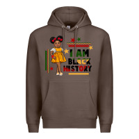 Coffee i am black history black girl peekaboo juneteenth Premium Hoodie - CowGirlArtShop