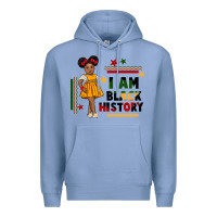 Colony Blue i am black history black girl peekaboo juneteenth Premium Hoodie - CowGirlArtShop