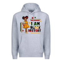 Heather Grey i am black history black girl peekaboo juneteenth Premium Hoodie - CowGirlArtShop