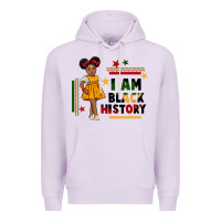 Lilac i am black history black girl peekaboo juneteenth Premium Hoodie - CowGirlArtShop