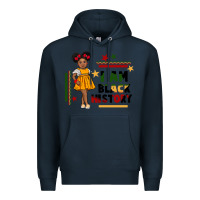 Navy i am black history black girl peekaboo juneteenth Premium Hoodie - CowGirlArtShop